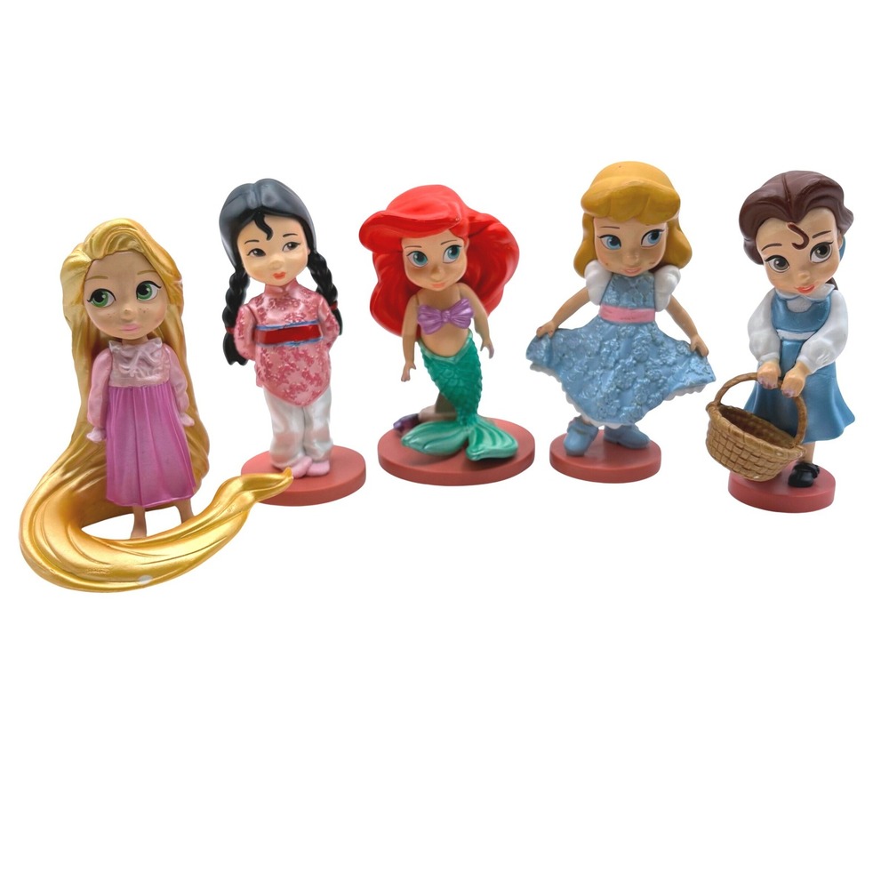 Disney Animators Collection Mini‎ Figures Coquette Toddler Princess Lot of 5 3in
